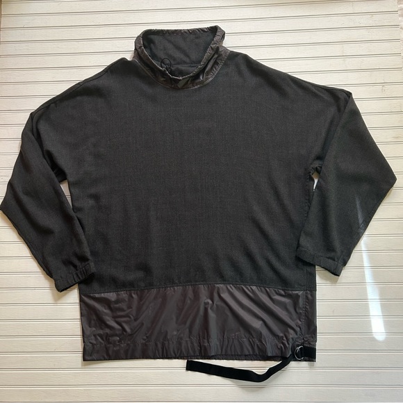 3.1 Phillip Lin ~Men’s Mock Neck Dark Gray Wool Oversized Pullover Jumper Tunic - Picture 2 of 15